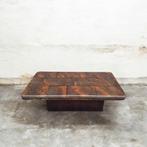 Vintage design marmeren salontafel, Ophalen, Gebruikt, 100 tot 150 cm, 50 tot 100 cm