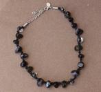MKM design ketting zwart koord met steentjes, Sieraden, Tassen en Uiterlijk, Kettingen, Overige materialen, Zwart, Ophalen of Verzenden