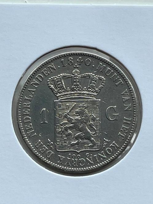 Willem 1 zilveren gulden 1840, Postzegels en Munten, Munten | Nederland, 1 gulden, Zilver, Ophalen of Verzenden