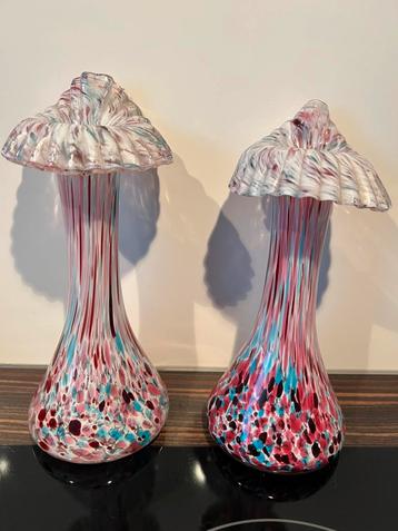 2 Art Nouveau eind 19e François Legras Clichy spettervazen. beschikbaar voor biedingen