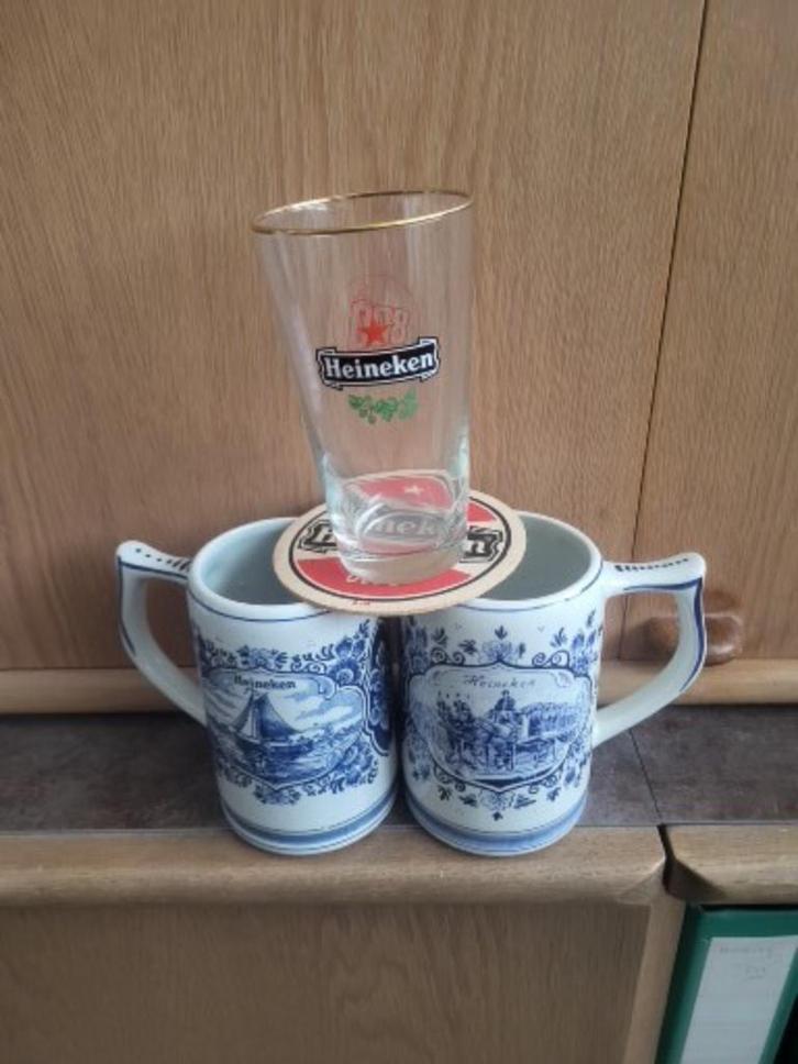 HEINEKEN BIER - 187 - " VAN ALLES WAT "., Verzamelen, Biermerken, Zo goed als nieuw, Glas of Glazen, Heineken, Ophalen