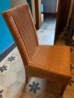 6 rieten eetkamerstoelen - Houten frame, Ophalen, Gebruikt, Bruin, Landelijk