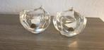 2 Kristallen Waxinelichthouders, Huis en Inrichting, Overige materialen, Overige kleuren, Ophalen of Verzenden, Zo goed als nieuw
