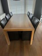 Mooie donker bruine leren eetkamer stoelen, Huis en Inrichting, Complete eetkamers, Ophalen of Verzenden, Zo goed als nieuw