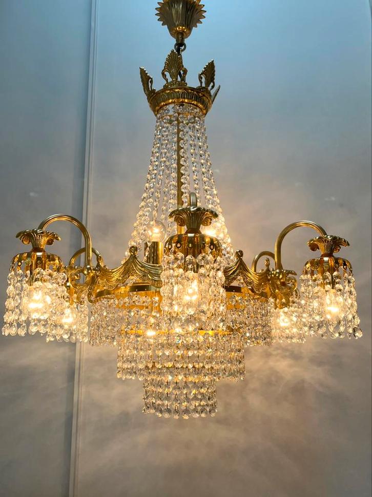 6 beschikbaar! Vintage kristallen SWAROVSKI kroonluchters, Huis en Inrichting, Lampen | Kroonluchters, Glas, Ophalen of Verzenden
