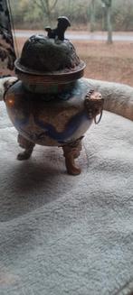 Chinese wierookpot met koperen details, Ophalen of Verzenden, Gebruikt