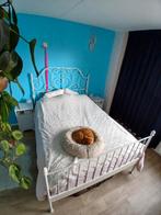 Ikea Leirvik 2-persoons bedframe 140x200, Ophalen, Gebruikt, Wit, Romantisch