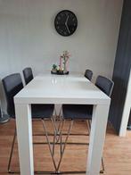 Bar eettafel met 4 krukken, Huis en Inrichting, Tafels | Eettafels, Ophalen, Kunststof, Gebruikt, 100 tot 150 cm