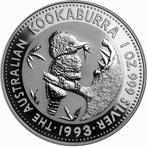 Australië 1 zilveren Dollar Kookaburra 1993 in muntcapsule, Ophalen of Verzenden, Losse munt, Zilver