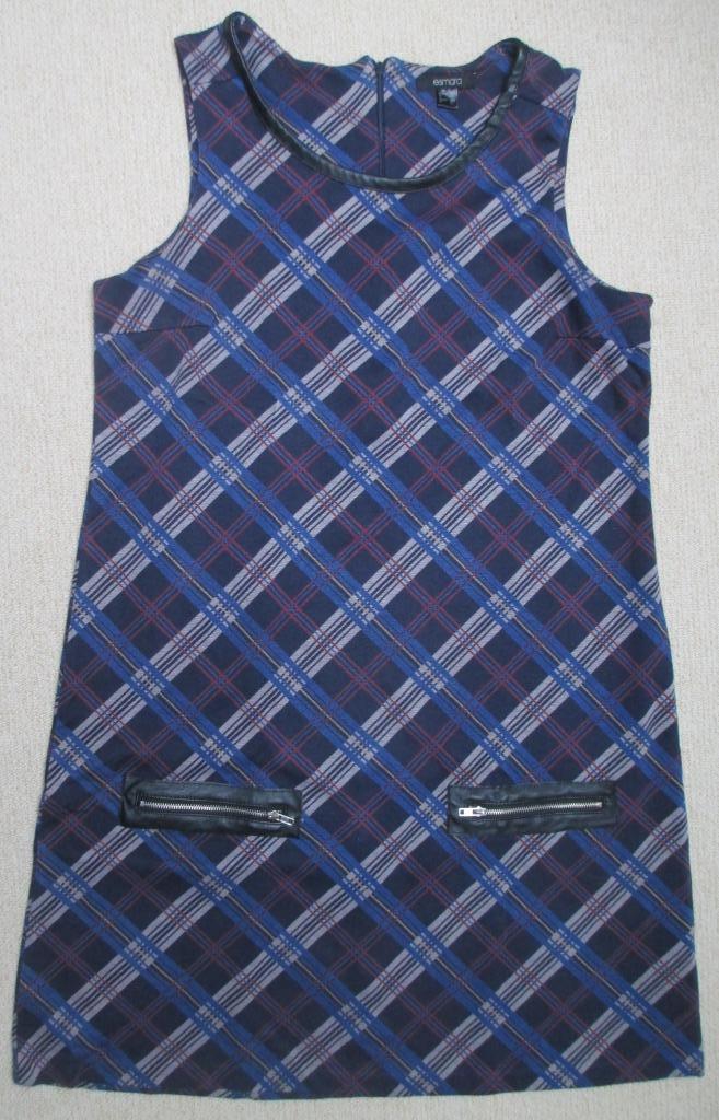 Donderblauwe geruite Esmara Dames Jurk maat L42, Kleding | Dames, Jurken, Zo goed als nieuw, Maat 38/40 (M), Blauw, Boven de knie