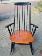 Spijlen wipstoel schommelstoel teakhout jaren/60 zie foto's, Huis en Inrichting, Ophalen of Verzenden, Zo goed als nieuw, Wit