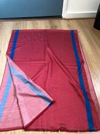 Rode zijdezachte sjaal met blauwe streep glinsternd, Maat 46/48 (XL) of groter, Ophalen of Verzenden, Zo goed als nieuw, X