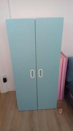 Kinder kledingkast wit met blauw, Kinderen en Baby's, Kinderkamer | Commodes en Kasten, Ophalen, 50 tot 70 cm, 105 cm of meer