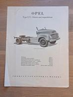 Zeer oude folder Opel typ 1,75 chassis uit 1952, Auto diversen, Ophalen of Verzenden