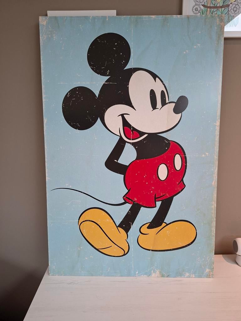 Mickey Mouse Wanddecoratie, Huis en Inrichting, Woonaccessoires | Lijsten, Gebruikt, 50 tot 75 cm, 50 tot 75 cm, Hout, Ophalen of Verzenden
