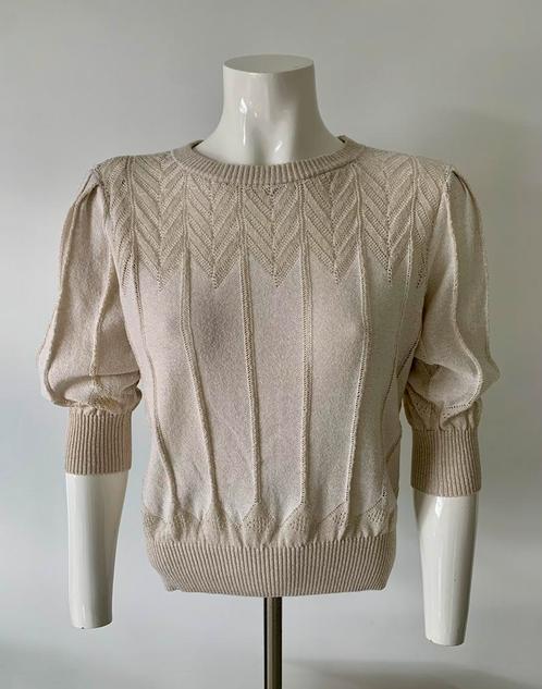 Top korte mouw - truitje driekwart mouw S zgan!, Kleding | Dames, Tops, Zo goed als nieuw, Maat 36 (S), Beige, Korte mouw, Ophalen of Verzenden