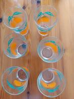 6 retro limonade glaasjes VMC Reims France sinaasappels 5060, Antiek en Kunst, Antiek | Glas en Kristal, Ophalen of Verzenden