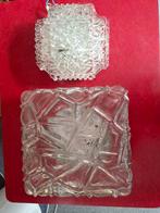 Twee vintage plafondlampen., Ophalen of Verzenden, Zo goed als nieuw, Glas, Vintage design