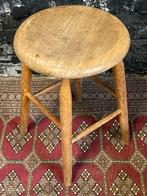 Vintage antieke houten kruk keukenkruk plantentafel sober, Ophalen, Gebruikt, Hout