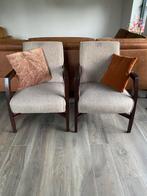 2 beige fauteuils, Huis en Inrichting, Fauteuils, Ophalen, Minder dan 75 cm, Stof, 50 tot 75 cm