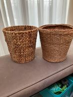 Plantenmanden vintage bananenblad 2 st. Gevlochten, Ophalen, Gebruikt