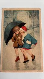 Samen op stap in de regen. Paraplu, Ophalen of Verzenden, Gelopen