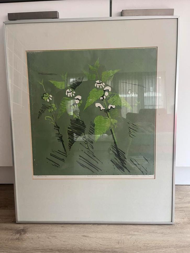 Luuk Scholten Zeefdruk 'Dovenetel' jaren '80, Antiek en Kunst, Kunst | Etsen en Gravures, Ophalen