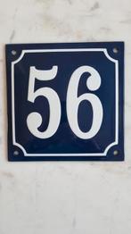 Huisnummer 56 Blauw email 16x16 niet gebruikt, Ophalen