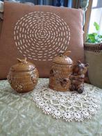 2 Brocante Honing Potjes ** Mimosa **, Antiek en Kunst, Antiek | Servies los, Ophalen of Verzenden