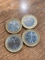 4x Italiaanse 1 Euro Munt - Vitruviusman, Ophalen, 1 euro, Zilver, Italië