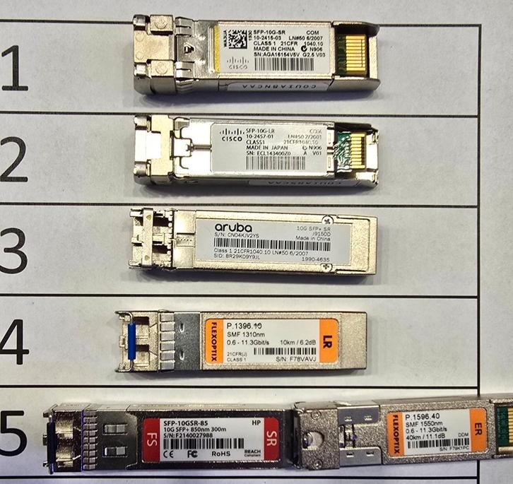 10G SFP+ modules – Cisco / Aruba / Flexoptix / FS, Computers en Software, Netwerk switches, Refurbished, Ophalen of Verzenden