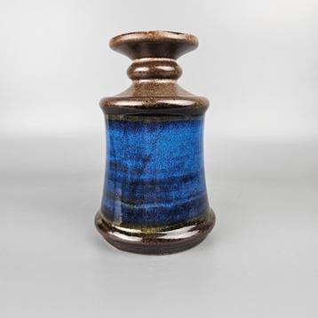Vintage Oost-Duitse Fat Lava vaas. Strehla, 1268. blauw beschikbaar voor biedingen