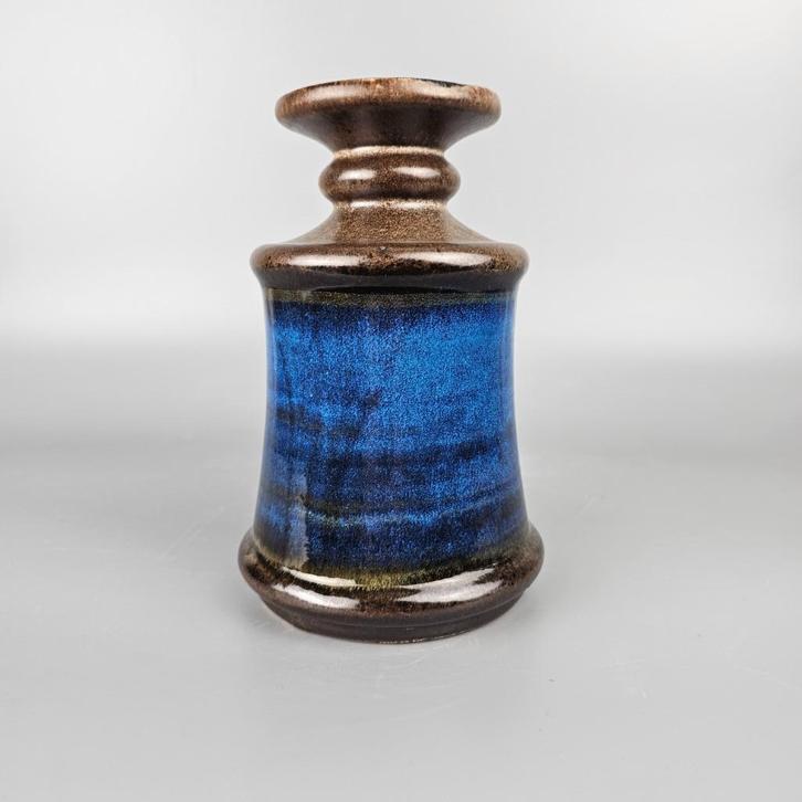 Vintage Oost-Duitse Fat Lava vaas. Strehla, 1268. blauw, Antiek en Kunst, Antiek | Vazen, Ophalen of Verzenden