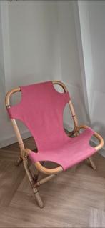 Vintage bamboe/rotan 70's stoel, Ophalen, Zo goed als nieuw, Bruin, Eén