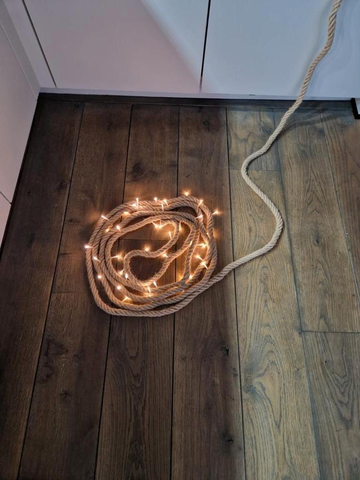 4x Touw Kerstverlichting 4m, Huis en Inrichting, Lampen | Hanglampen, Nieuw, Minder dan 50 cm, Kunststof, Stof, Ophalen