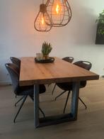 Eikenhouten tafel met U-poot, Huis en Inrichting, Tafels | Eettafels, Ophalen, 200 cm of meer, 50 tot 100 cm, Vijf personen of meer