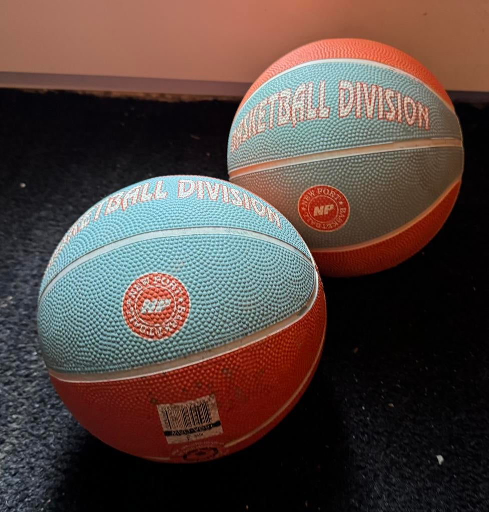 New Port Mini Basketbal Oranje Aqua Wit - 3, Sport en Fitness, Basketbal, Ophalen of Verzenden, Gebruikt, Bal