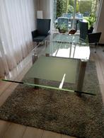 glazen eettafel 230x100 cm met 3 geëtste vlakken, Huis en Inrichting, Tafels | Eettafels, Ophalen, Design, 200 cm of meer, 50 tot 100 cm