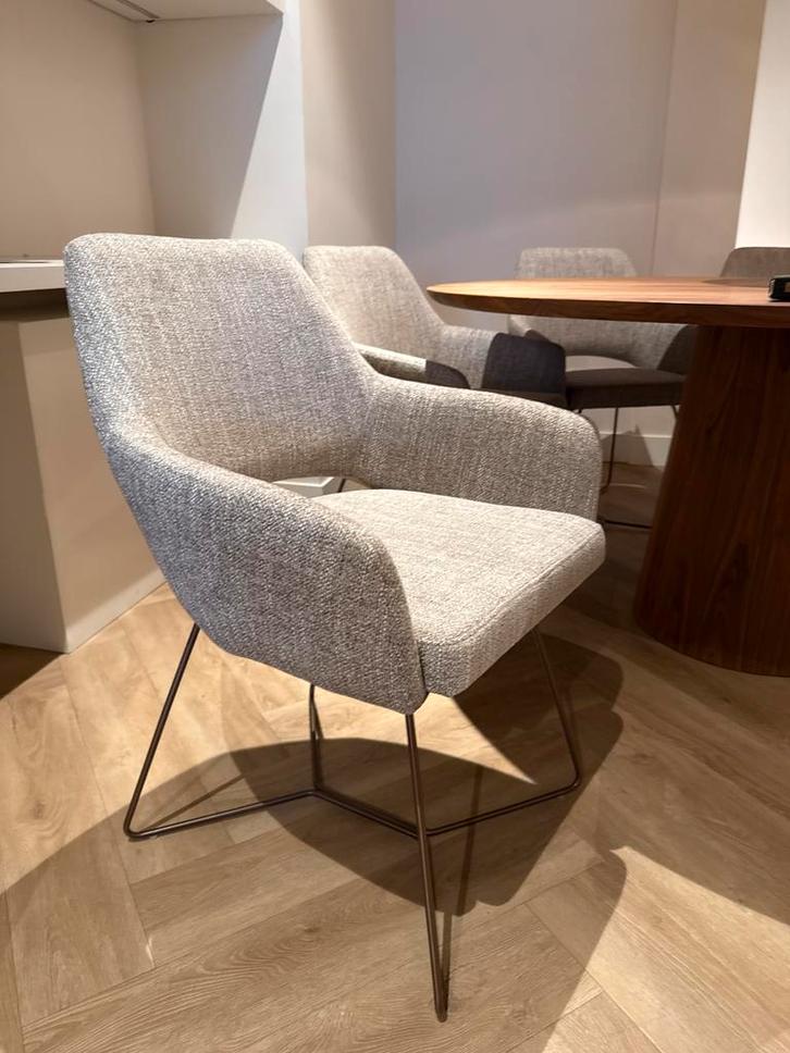 6x Jesper Home Tome - bruin/grijze stoel, Huis en Inrichting, Stoelen, Zo goed als nieuw, Eén, Metaal, Grijs, Ophalen