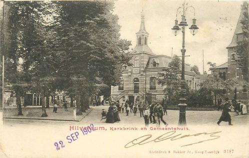 (388-194-033) Hilversum Kerkbrink en Gemeentehuis, Verzamelen, Ansichtkaarten | Nederland, Noord-Holland, Verzenden