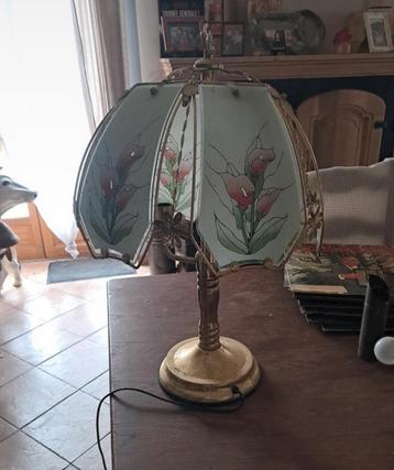 Hollywood Regency Touch Lamp - Bloemen & Goud beschikbaar voor biedingen