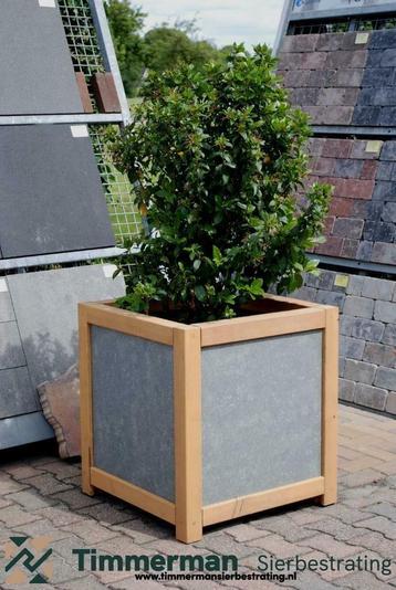 Luxe Plantenbak van Douglashout en Keramiek, A-kwaliteit! beschikbaar voor biedingen