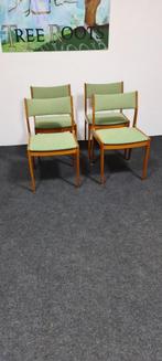 Vier vintage teak Danish design eetkamer stoelen, Metaal, Vier, Gebruikt, Ophalen