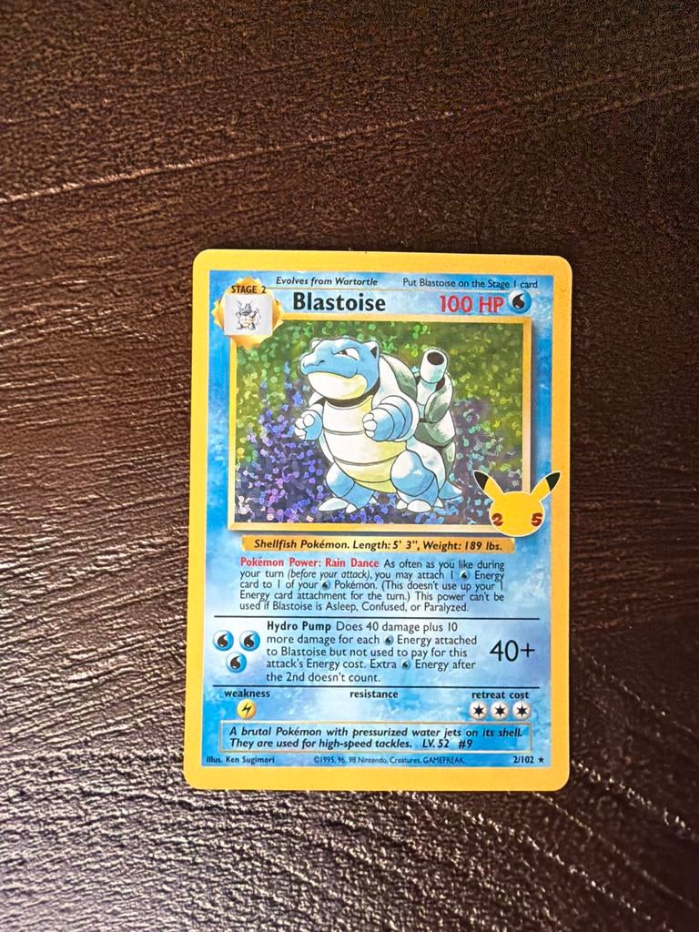 Blastoise 2/102 - Base Set Pokemonkaart, Ophalen of Verzenden, Gebruikt, Losse kaart
