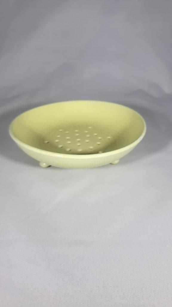 Vintage keramieken schaaltje op pootjes – citroengeel craque, Antiek en Kunst, Curiosa en Brocante, Ophalen of Verzenden