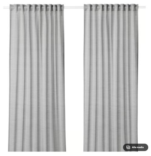 Gordijn Hilja Ikea lichtgrijs 10x (vijf paar), Huis en Inrichting, Stoffering | Gordijnen en Lamellen, Gebruikt, 200 cm of meer