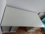 Engels bureau / secretaire met glazen plaat, Ophalen, Gebruikt, Bureau
