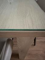 Glasplaat, Huis en Inrichting, Ophalen, 100 tot 150 cm, Eikenhout, Zo goed als nieuw