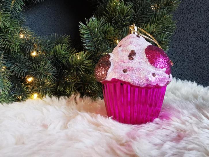 Kerstbal, kerstboomhanger, ornament  'Cupcake', Diversen, Kerst, Nieuw, Ophalen of Verzenden