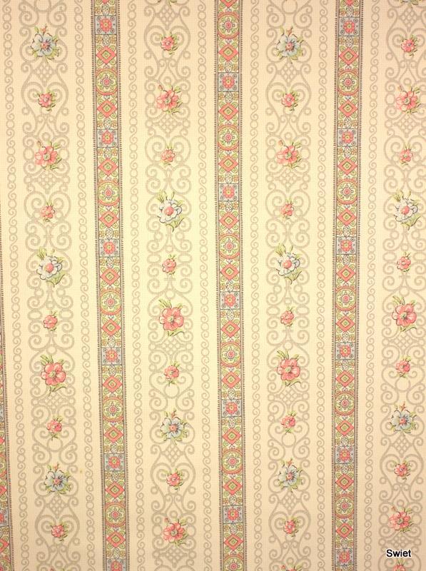 8807 bloemenbehang met verticale banen swiet, Huis en Inrichting, Stoffering | Behang, Roze, minder dan 10 m², Verzenden